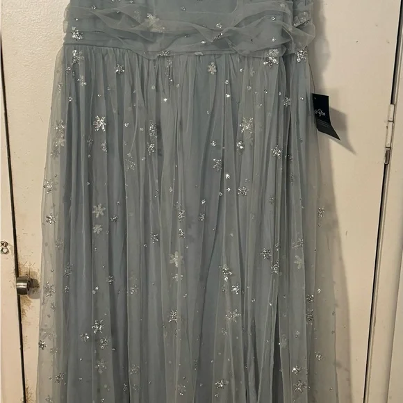 COPY - Baltic Born Nova Shimmer Maxi Dress in color dusty blue size XL - Picture 4 of 4